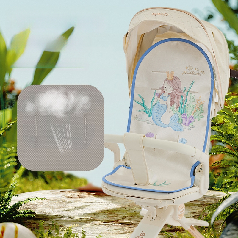 Мат за количка за новородено – Ice Silk, летен дишащ и потабсорбиращ подложка за седалката на бебето