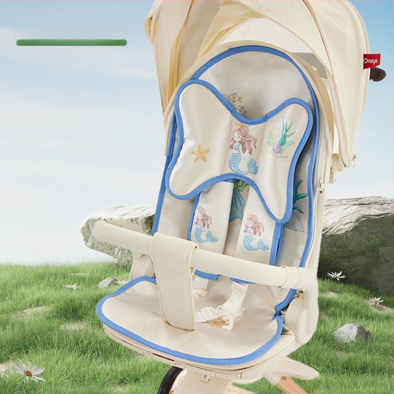 Мат за количка за новородено – Ice Silk, летен дишащ и потабсорбиращ подложка за седалката на бебето