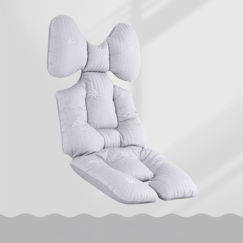 Jastučnica za sjedalicu kolica s podrškom za leđa, pamukasta debela jastučnica, kompatibilna s kolicima i stolom za hranjenje, sve sezone