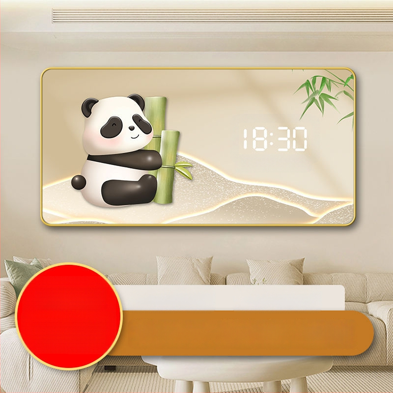 LED kijelzős falióra öröknaptárral, skandináv stílusú fa kerettel