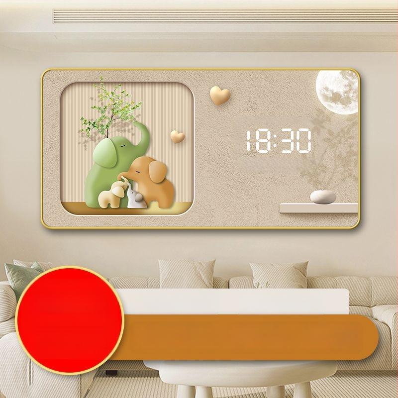 LED kijelzős falióra öröknaptárral, skandináv stílusú fa kerettel