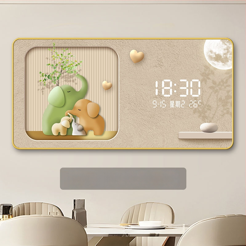 LED kijelzős falióra öröknaptárral, skandináv stílusú fa kerettel