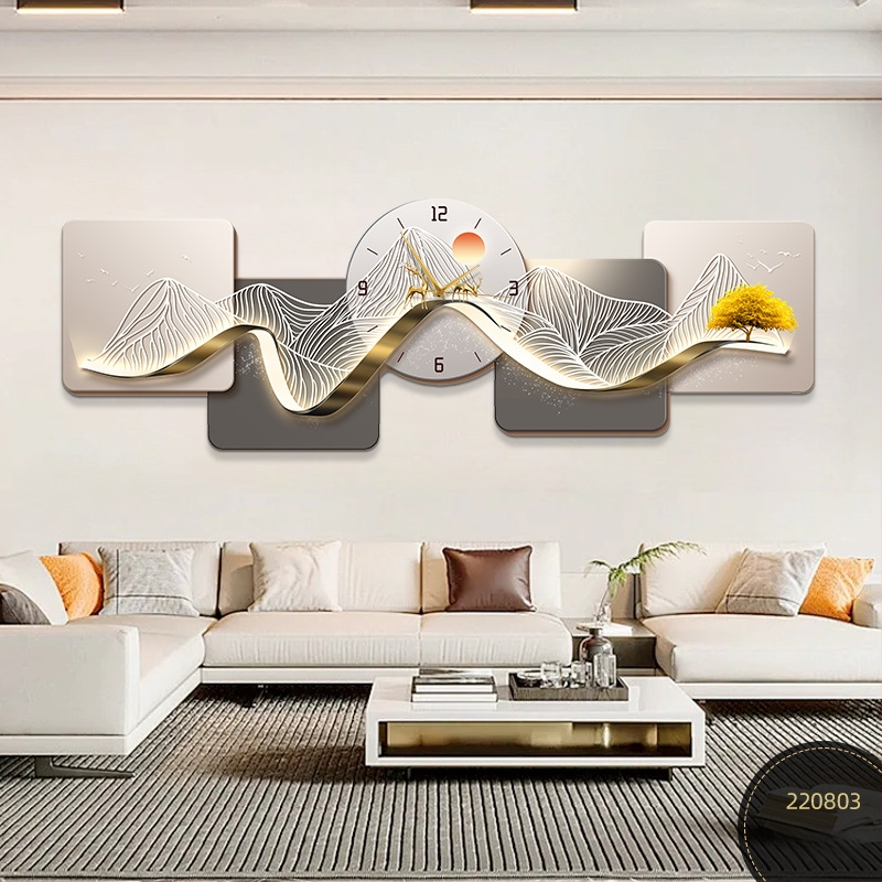 Fali óra – téglalap alakú, fa számlap, elemes működtetés, suhanó másodpercmutató, modern minimalista dizájn