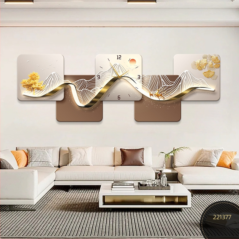 Fali óra – téglalap alakú, fa számlap, elemes működtetés, suhanó másodpercmutató, modern minimalista dizájn