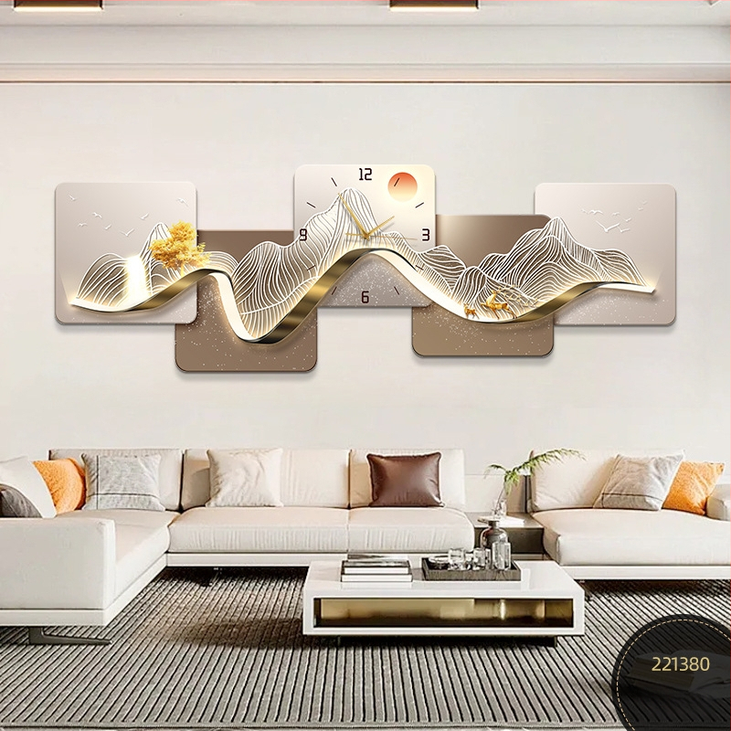 Fali óra – téglalap alakú, fa számlap, elemes működtetés, suhanó másodpercmutató, modern minimalista dizájn