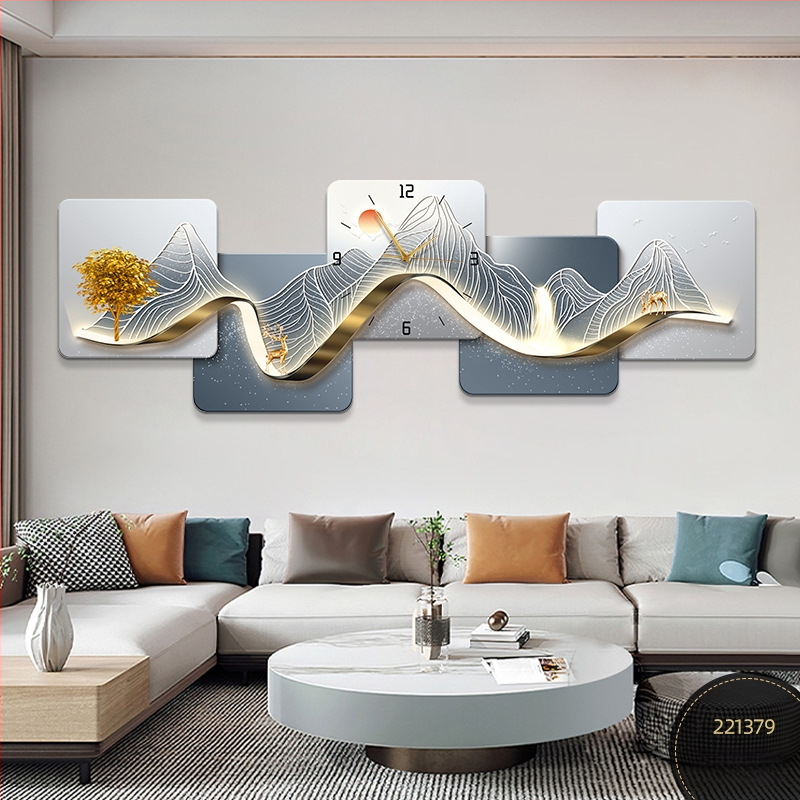 Fali óra – téglalap alakú, fa számlap, elemes működtetés, suhanó másodpercmutató, modern minimalista dizájn