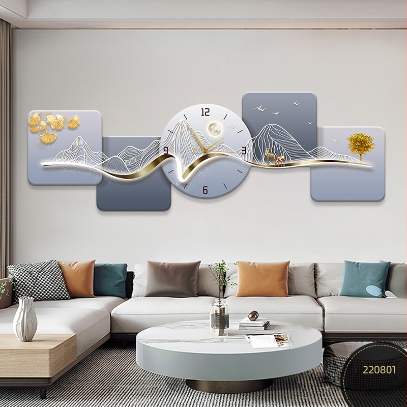 Fali óra – téglalap alakú, fa számlap, elemes működtetés, suhanó másodpercmutató, modern minimalista dizájn