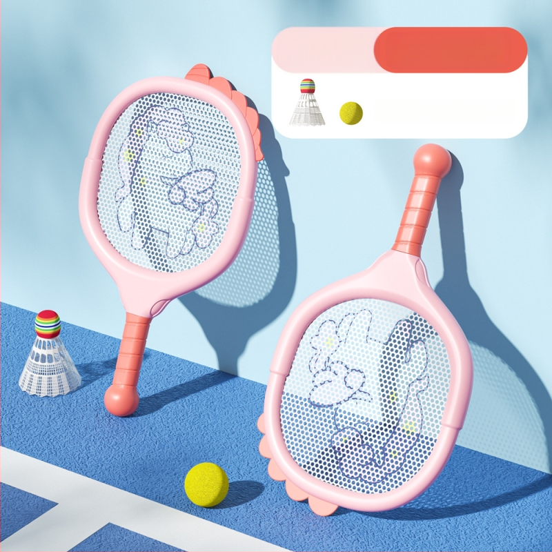 Bērnu tenisa rakete lēcienam — iekšējie sporta veidi, ģimenes spēle, ārējai apmācībai komplekts, kods F99t58s8ss87m6, Materiāls: zīda zieds, Kategorija: Teniss