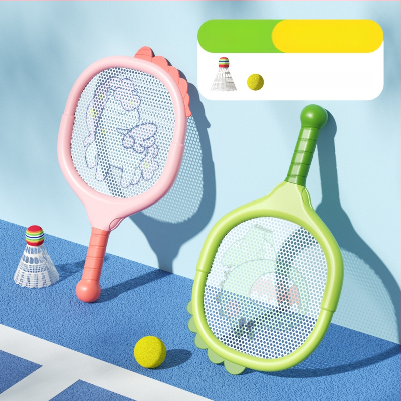 Bērnu tenisa rakete lēcienam — iekšējie sporta veidi, ģimenes spēle, ārējai apmācībai komplekts, kods F99t58s8ss87m6, Materiāls: zīda zieds, Kategorija: Teniss