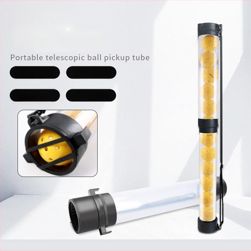 Teleskopinis teniso kamuolių rinktuvas kibiras – nešiojamas, lengvai laikomas, su nešiojimo rankena