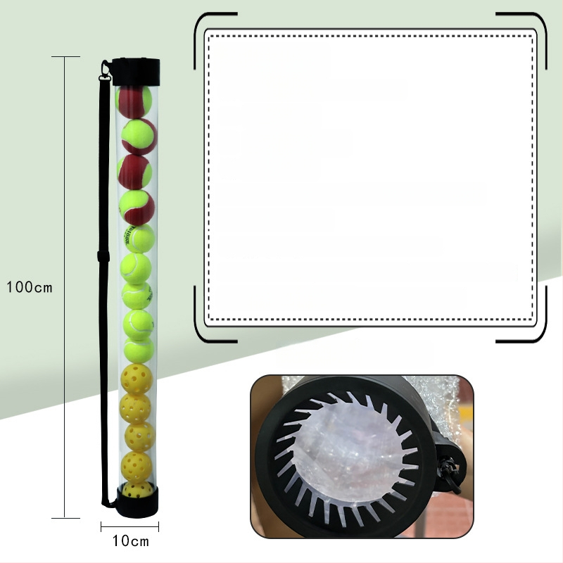 Teleskopinis teniso kamuolių rinktuvas kibiras – nešiojamas, lengvai laikomas, su nešiojimo rankena
