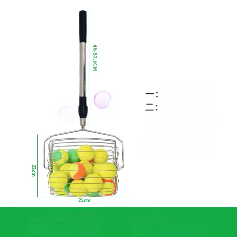 Teleskopinis teniso kamuolių rinktuvas kibiras – nešiojamas, lengvai laikomas, su nešiojimo rankena