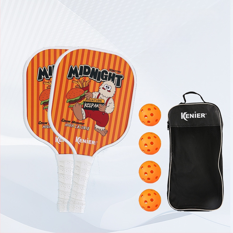 Kenier Bērnu profesionālais pickleball komplekts — iesācēju līmenis, poplar koks, 280 g uz nūju, 700 g pilnais komplekts