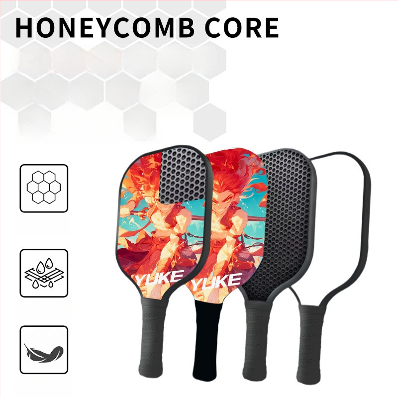 Pickleball rakete, stikla šķiedras konstrukcija (Zīmols: Yuke; Svars: 760)
