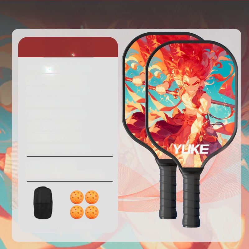 Pickleball rakete, stikla šķiedras konstrukcija (Zīmols: Yuke; Svars: 760)