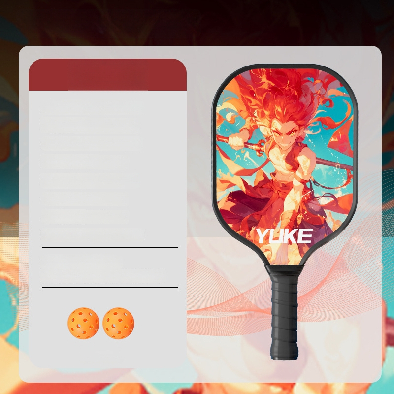 Pickleball rakete, stikla šķiedras konstrukcija (Zīmols: Yuke; Svars: 760)