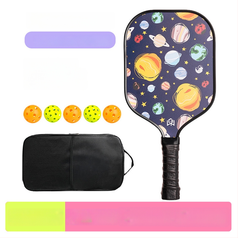 Bērnu pickleball nūja | Fiberglass konstrukcija | 185 g | Ietver 1 nūju un 5 bumbas vienam spēlei vai 1 iepakojumu ar 10 bumbām divām spēlēm