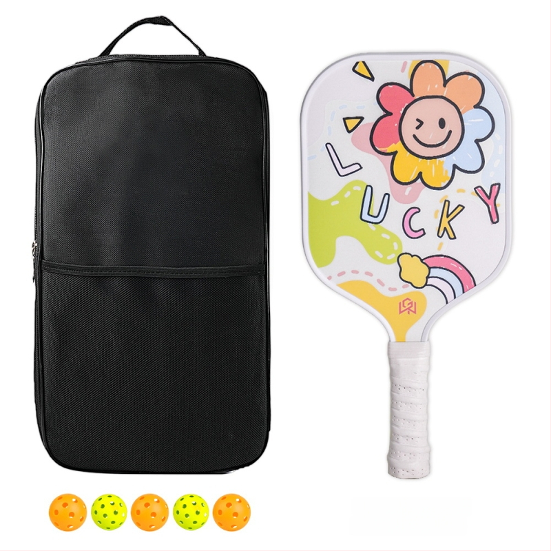 Bērnu pickleball nūja | Fiberglass konstrukcija | 185 g | Ietver 1 nūju un 5 bumbas vienam spēlei vai 1 iepakojumu ar 10 bumbām divām spēlēm