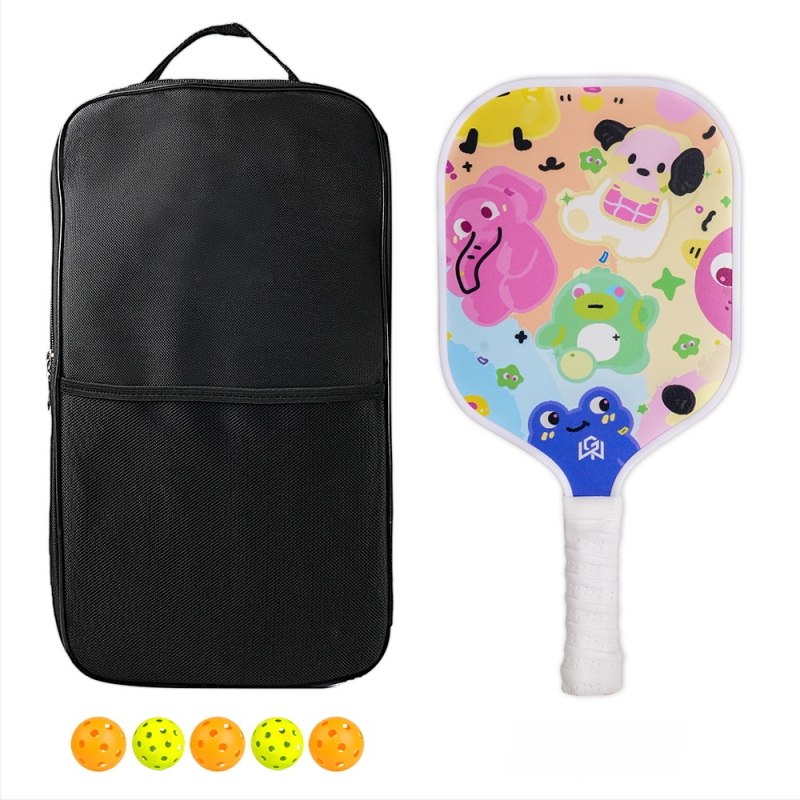 Bērnu pickleball nūja | Fiberglass konstrukcija | 185 g | Ietver 1 nūju un 5 bumbas vienam spēlei vai 1 iepakojumu ar 10 bumbām divām spēlēm