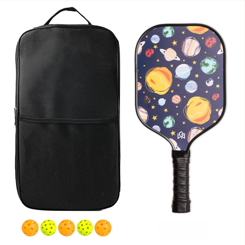 Bērnu pickleball nūja | Fiberglass konstrukcija | 185 g | Ietver 1 nūju un 5 bumbas vienam spēlei vai 1 iepakojumu ar 10 bumbām divām spēlēm