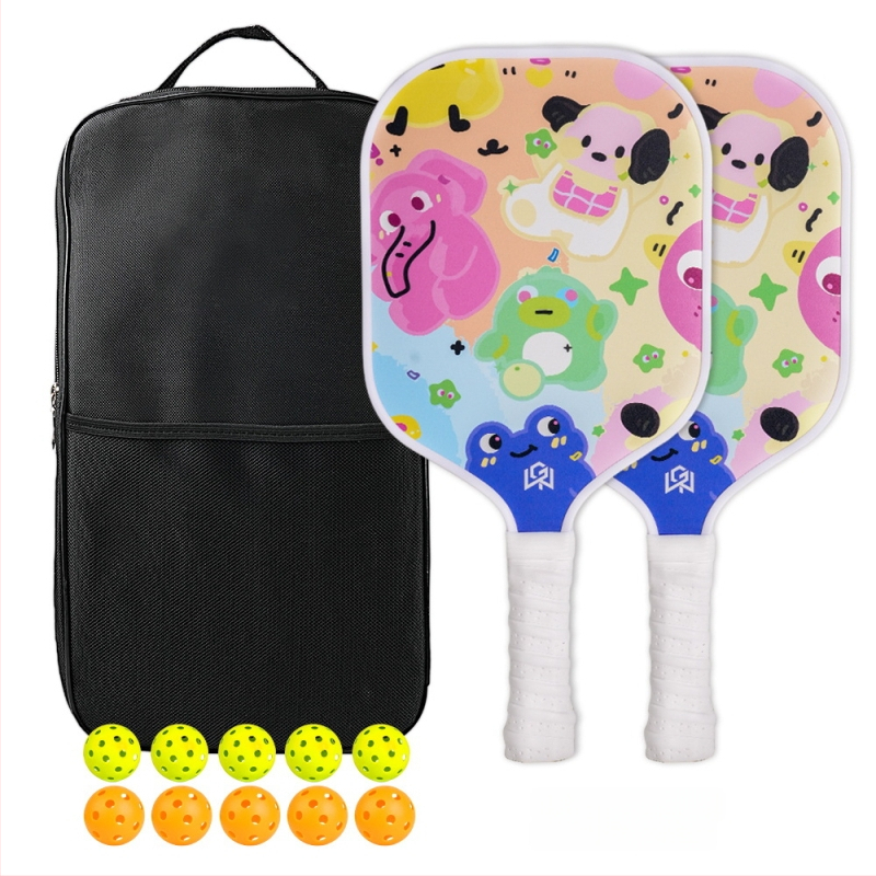 Bērnu pickleball nūja | Fiberglass konstrukcija | 185 g | Ietver 1 nūju un 5 bumbas vienam spēlei vai 1 iepakojumu ar 10 bumbām divām spēlēm