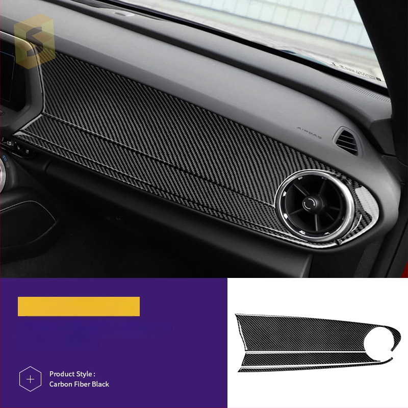 Interjera oglekļa šķiedras līmējamais komplekts dekoratīvām uzlīmēm Chevrolet Camaro (16-23), modelis Djxfl013–djxfl066, zīmols Salsa carbon fiber, logotipa drukāšana iespējama, pielāgošana