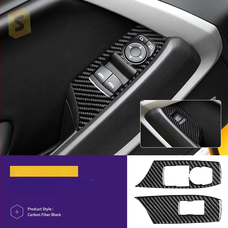 Interjera oglekļa šķiedras līmējamais komplekts dekoratīvām uzlīmēm Chevrolet Camaro (16-23), modelis Djxfl013–djxfl066, zīmols Salsa carbon fiber, logotipa drukāšana iespējama, pielāgošana