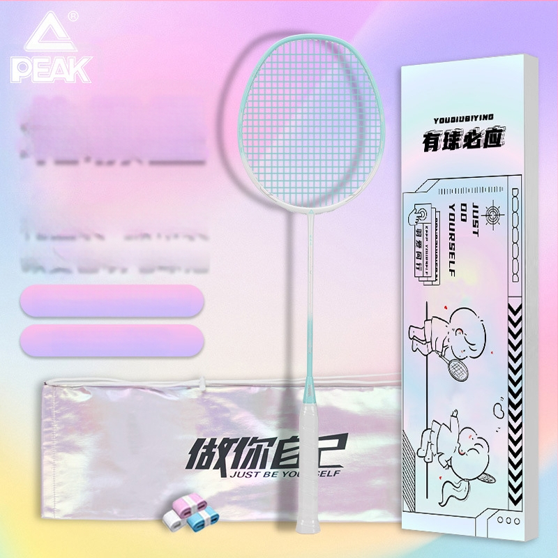 Badmintoni reket - üliõhuke kerge, süsinikkiust koostis, tasakaalustatud peaga, kaal 85–89 g, käepide G5