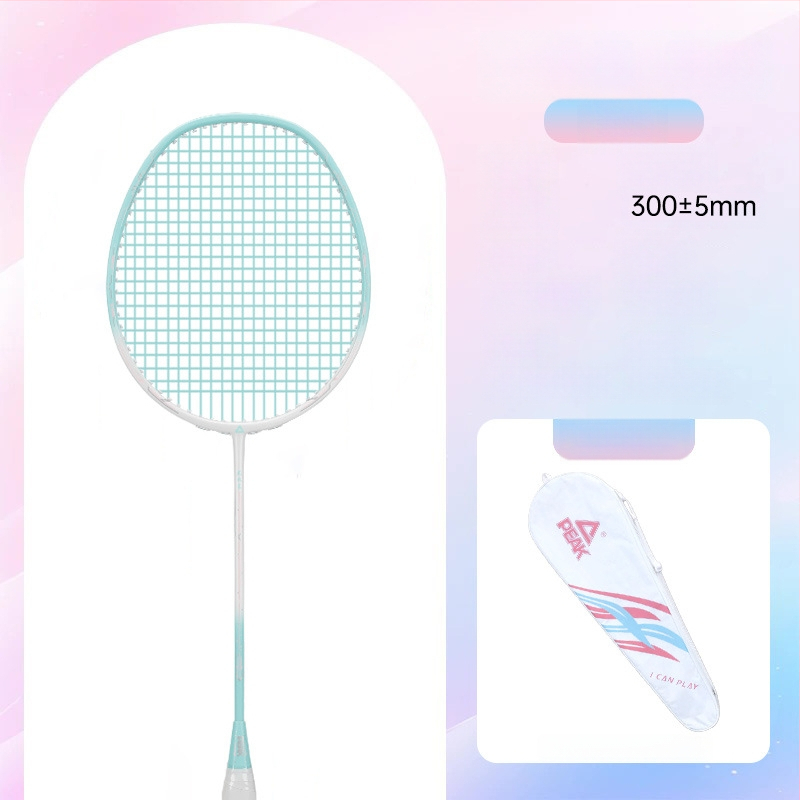 Badmintoni reket - üliõhuke kerge, süsinikkiust koostis, tasakaalustatud peaga, kaal 85–89 g, käepide G5
