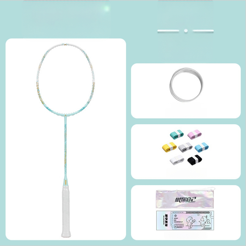 Kawasaki badmintoni reket, süsinikfiiber raam, kaal 75–79 g, 5U, otsene löök