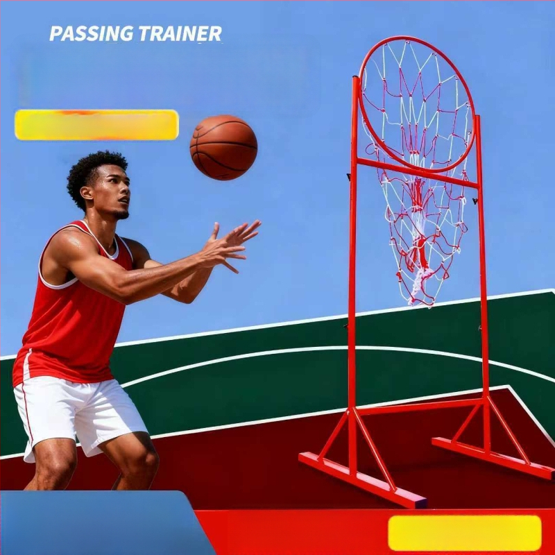 Stativ de antrenament baschet pentru pase și aruncări de la trei puncte, cadru din oțel inoxidabil, destinat sălii de sport