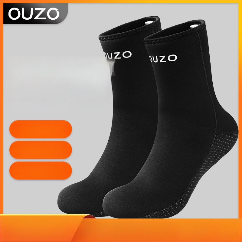 Neoprēna niršanas zeķes 3-5 mm, nenoslīdējošas, ātri žūst, siltas ziemas niršanai (Materiāls: Neoprēns; Biezums: 3-5 mm; Iespējas: Nenoslādētas, Ātri žūst)