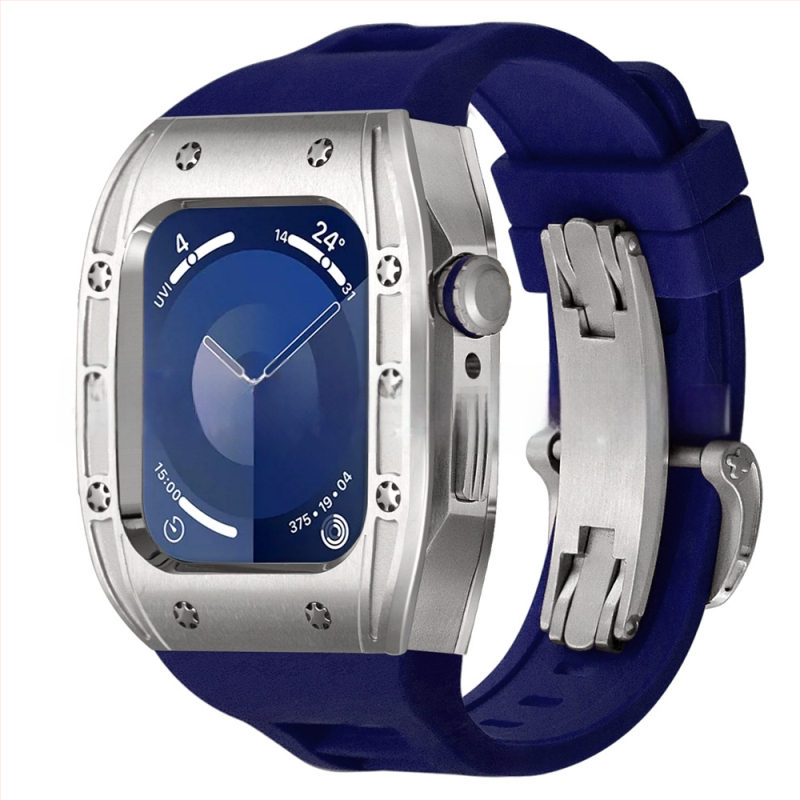 Apple Watch dėklas, suderinamas su S9/S8/S7/S6, nerūdijančio plieno, drugelių užsegimas