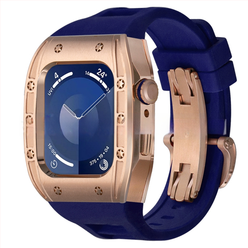 Apple Watch dėklas, suderinamas su S9/S8/S7/S6, nerūdijančio plieno, drugelių užsegimas