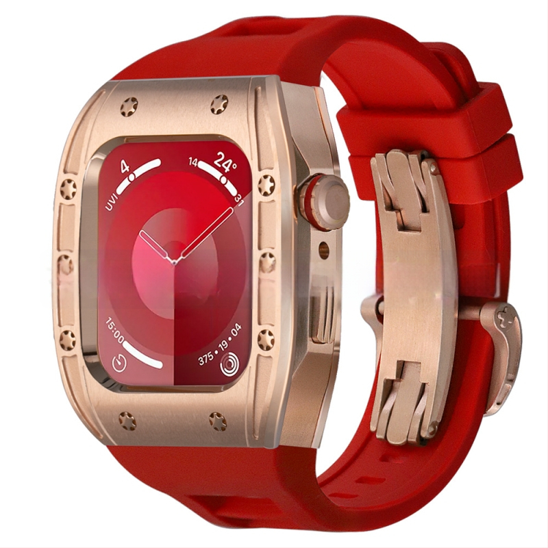 Apple Watch dėklas, suderinamas su S9/S8/S7/S6, nerūdijančio plieno, drugelių užsegimas