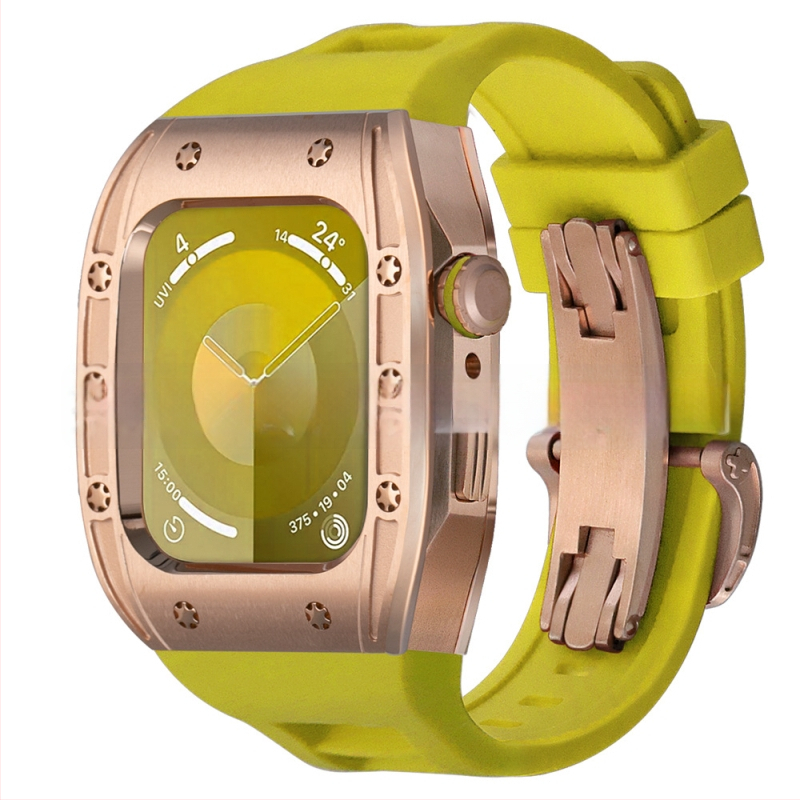 Apple Watch dėklas, suderinamas su S9/S8/S7/S6, nerūdijančio plieno, drugelių užsegimas