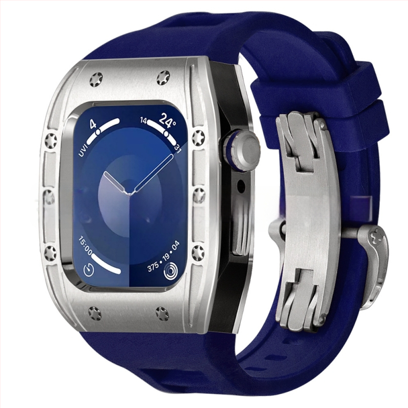 Apple Watch dėklas, suderinamas su S9/S8/S7/S6, nerūdijančio plieno, drugelių užsegimas