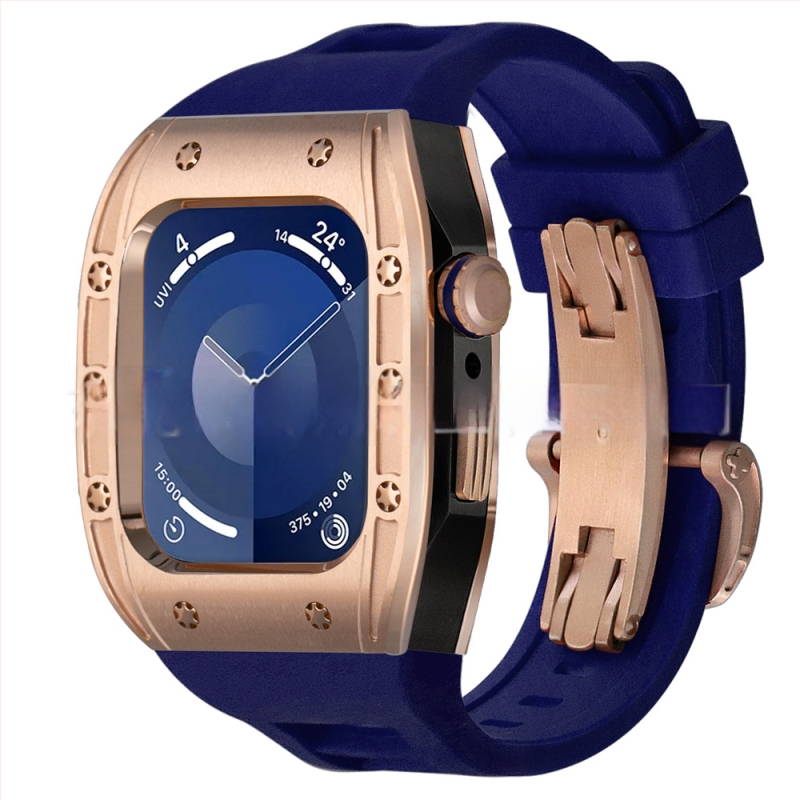 Apple Watch dėklas, suderinamas su S9/S8/S7/S6, nerūdijančio plieno, drugelių užsegimas