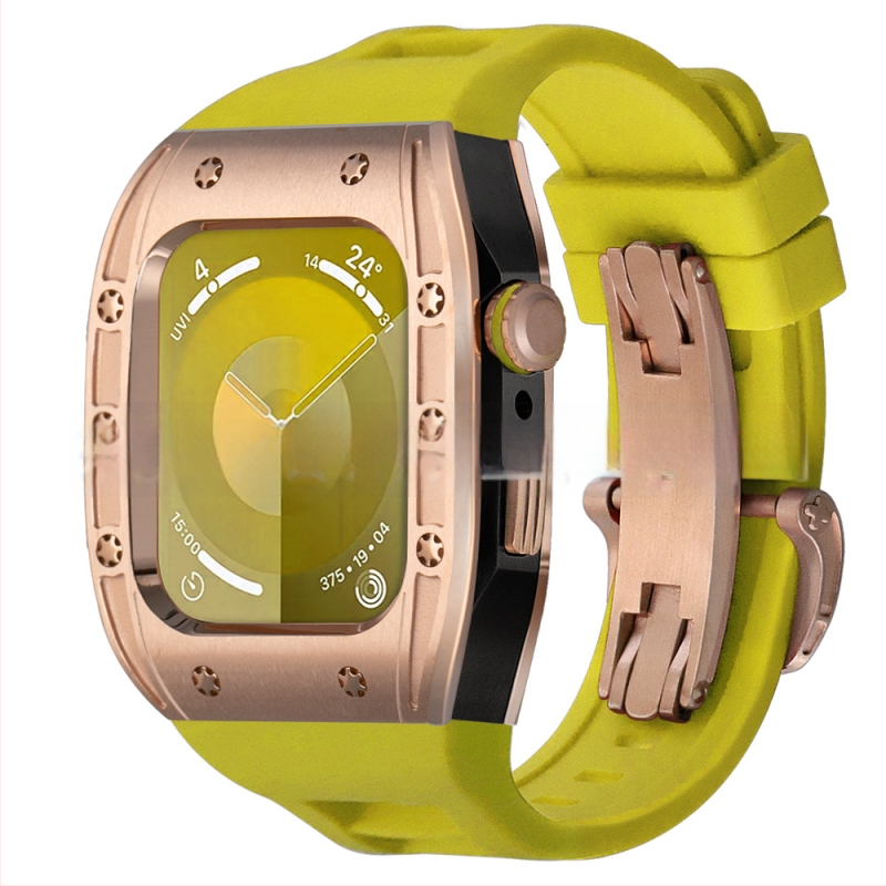 Apple Watch dėklas, suderinamas su S9/S8/S7/S6, nerūdijančio plieno, drugelių užsegimas