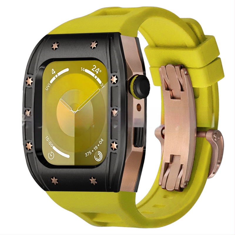 Apple Watch dėklas, suderinamas su S9/S8/S7/S6, nerūdijančio plieno, drugelių užsegimas