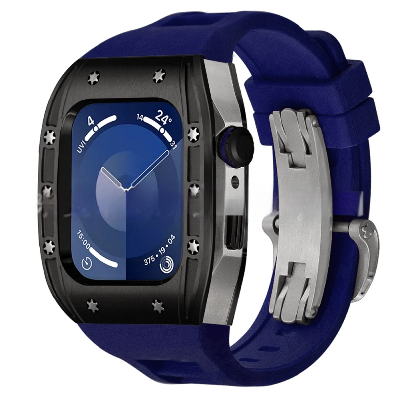 Apple Watch dėklas, suderinamas su S9/S8/S7/S6, nerūdijančio plieno, drugelių užsegimas