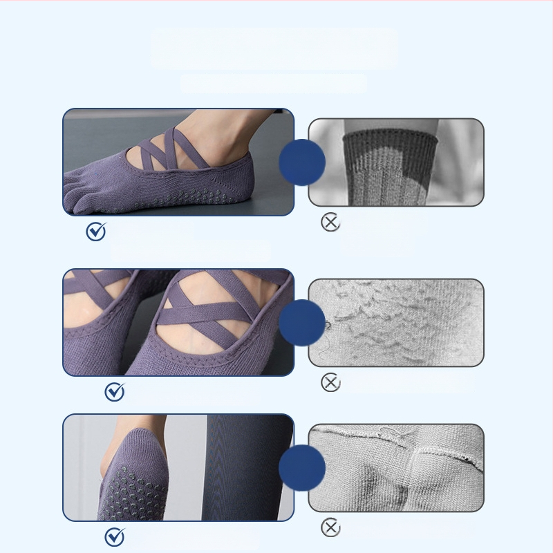 Toesox csúszásmentes jóga és pilates zokni szétválasztott ujakkal, 70–80% pamut, gyors száradás, izzadságot felszívó