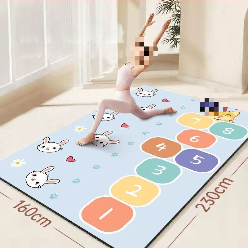 Covoraș de yoga, antiderapant, 8 mm grosime, material compozit, model geometric, covoraș de podea izolat fonic pentru acasă