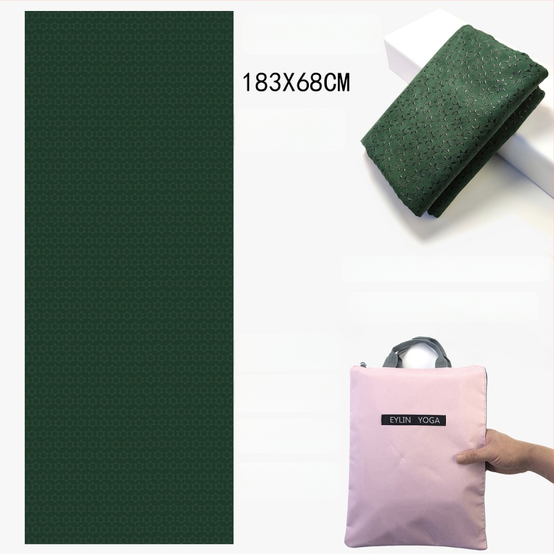 Prosop de yoga anti-alunecare, cu suprafață dublă cu puncte din siliciu, absorbant la transpirație, fără miros, lavabil la mașină