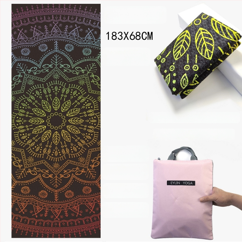 Prosop de yoga anti-alunecare, cu suprafață dublă cu puncte din siliciu, absorbant la transpirație, fără miros, lavabil la mașină