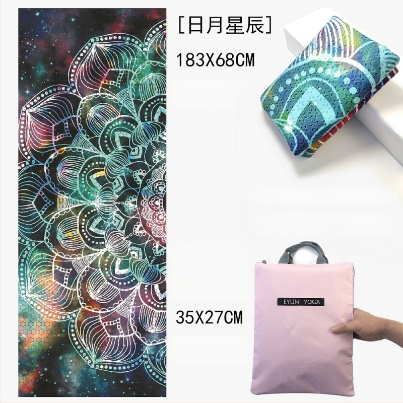 Prosop de yoga anti-alunecare, cu suprafață dublă cu puncte din siliciu, absorbant la transpirație, fără miros, lavabil la mașină