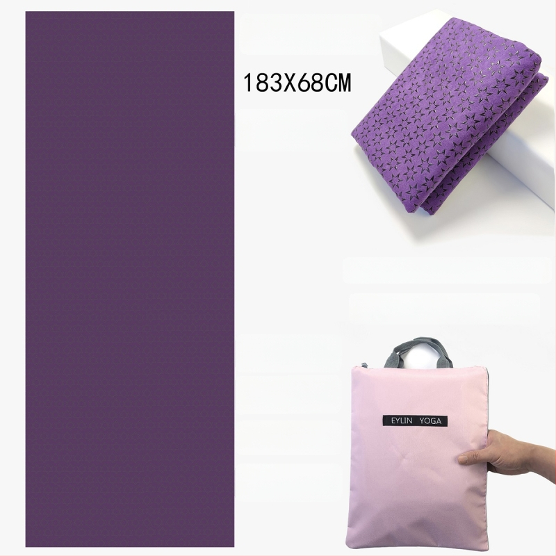 Prosop de yoga anti-alunecare, cu suprafață dublă cu puncte din siliciu, absorbant la transpirație, fără miros, lavabil la mașină