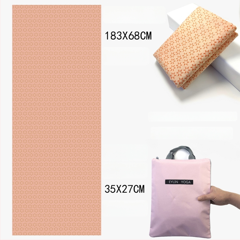 Prosop de yoga anti-alunecare, cu suprafață dublă cu puncte din siliciu, absorbant la transpirație, fără miros, lavabil la mașină