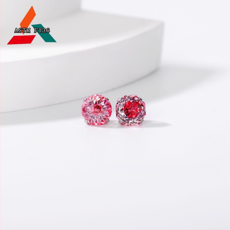 Cercei din aliaj de titan cu zirconiu 5A, tăiere rose, formă geometrică, unisex, accesorii de modă