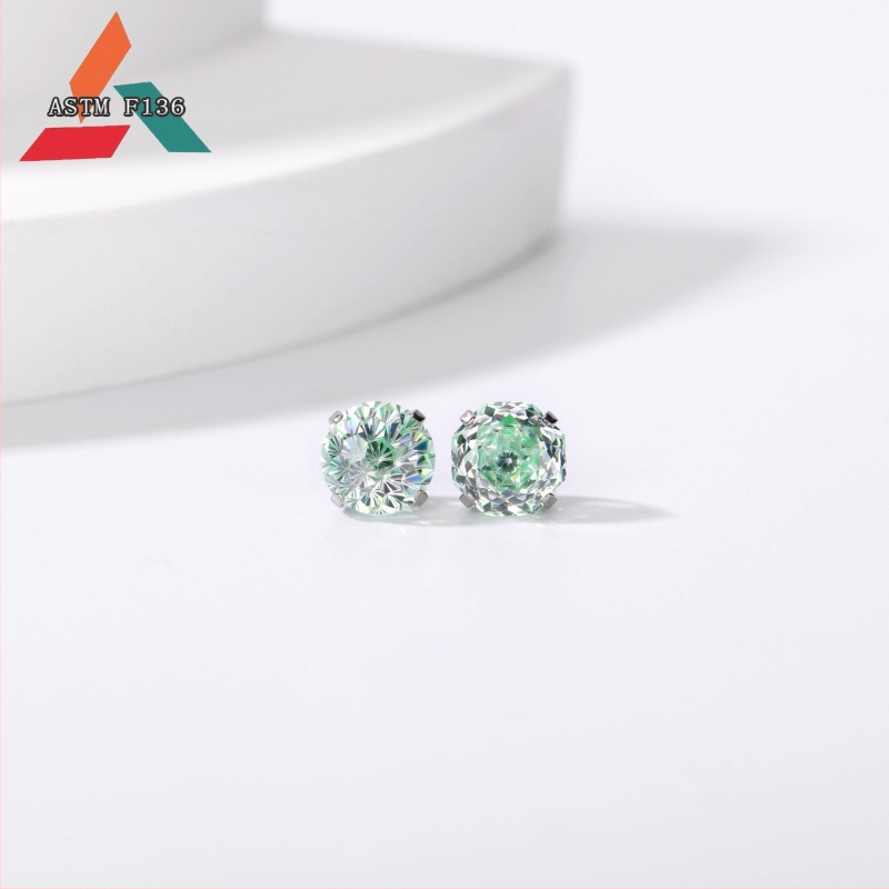 Cercei din aliaj de titan cu zirconiu 5A, tăiere rose, formă geometrică, unisex, accesorii de modă